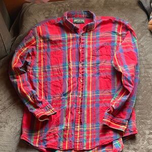 American Eagle Outfitters Vibrant Red Plaid Shirt